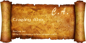 Czagány Alex névjegykártya